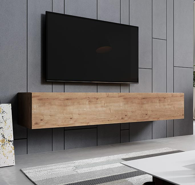 Meuble TV modèle Aitana M2 (180x30cm) couleur chêne